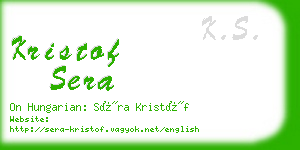 kristof sera business card